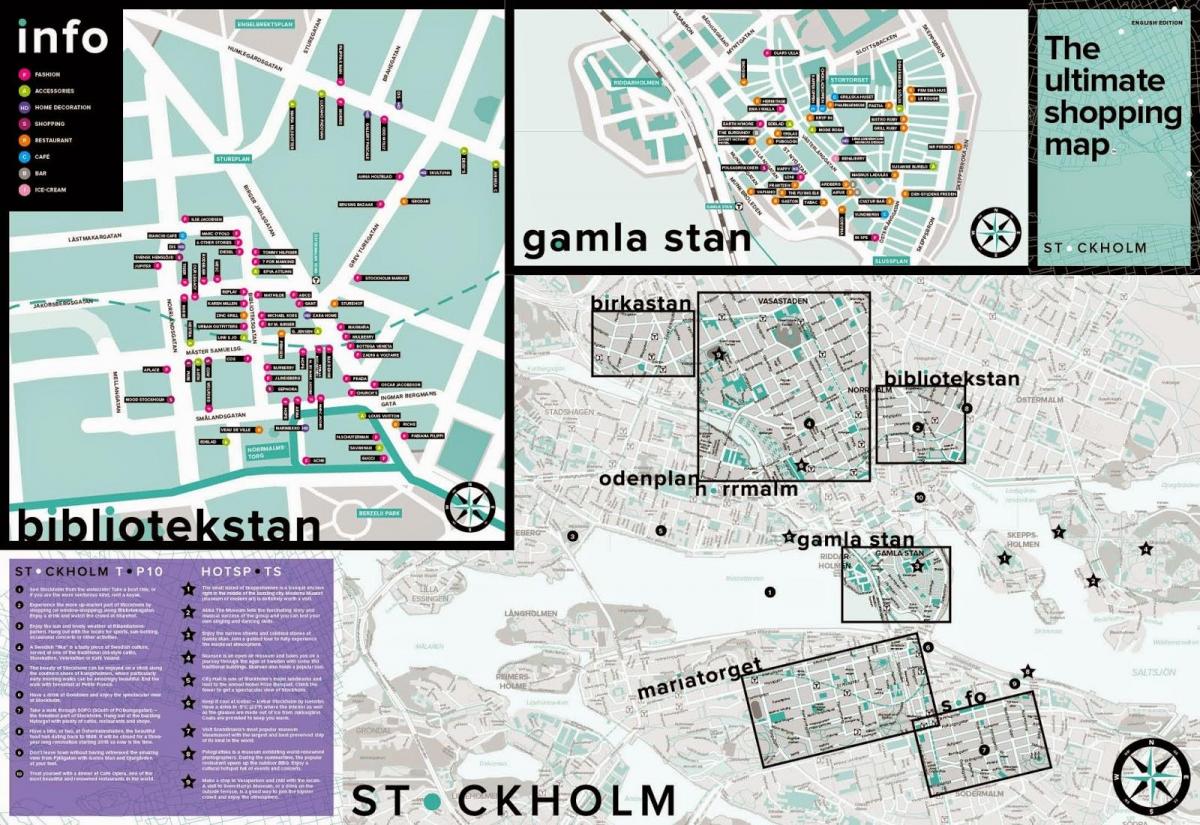 지도 스톡홀름의 쇼핑