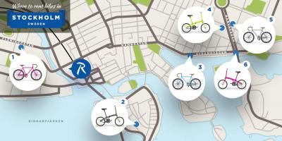 스톡홀름시 자전거를 지도