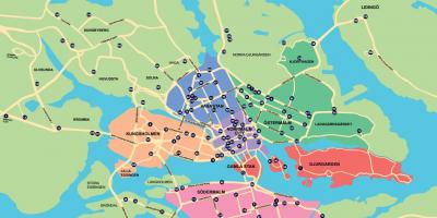 지도의 자전거 도시 지도는 스톡홀름