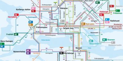 스톡홀름에 버스 노선 지도