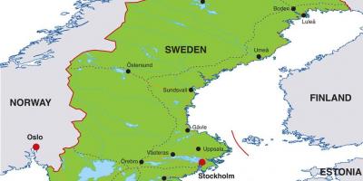 수도 도시의 스웨덴 지도