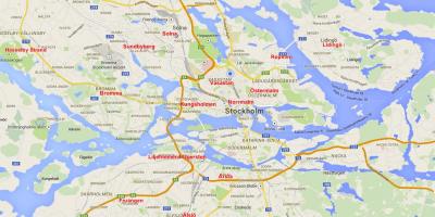 지도 스톡홀름의 지역