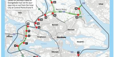 지도 스톡홀름의 혼잡 충전