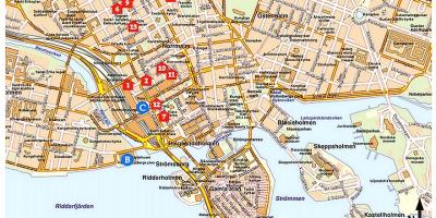 관광 지도 스웨덴의 스톡홀름