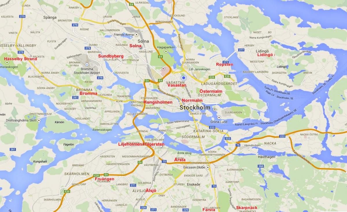 지도의 스톡홀름브롬마