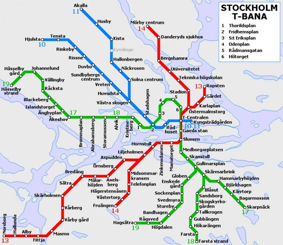 대중 교통 스톡홀름 지도