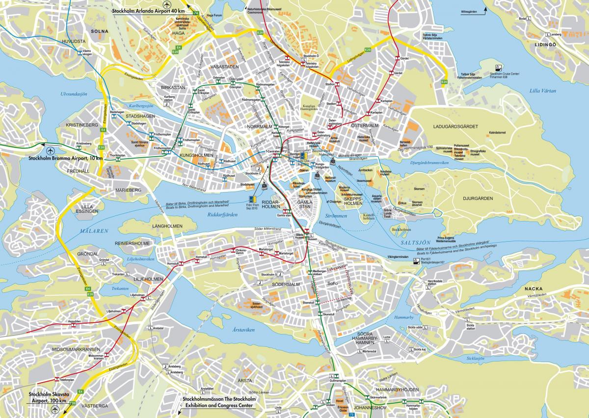 지도 스톡홀름의 거리