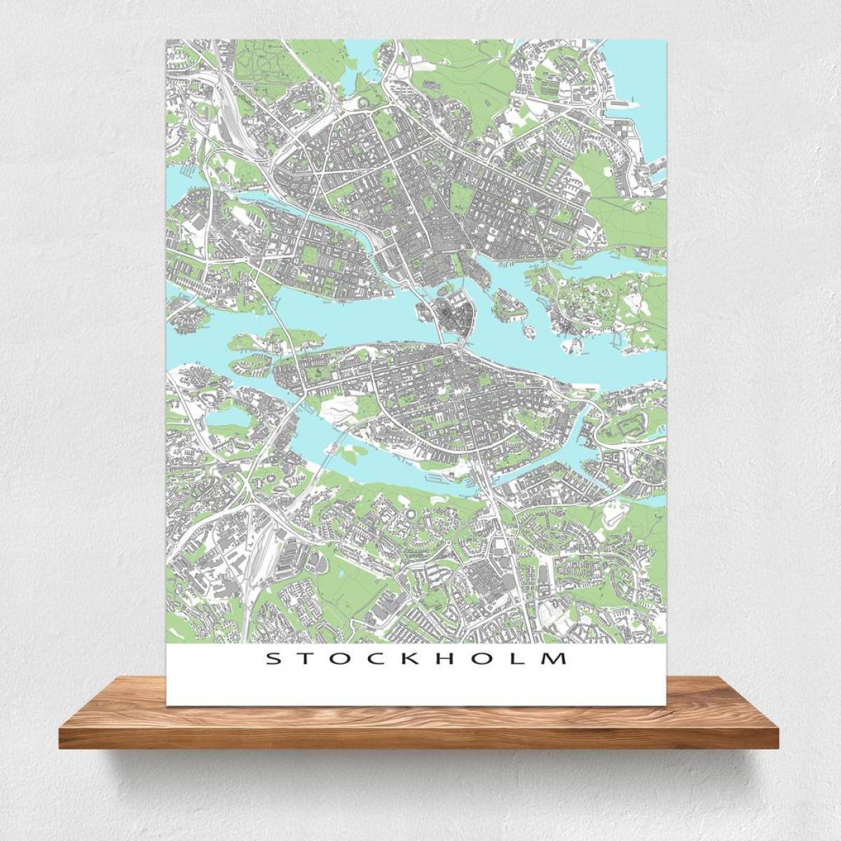지도 스톡홀름의 인쇄 지도