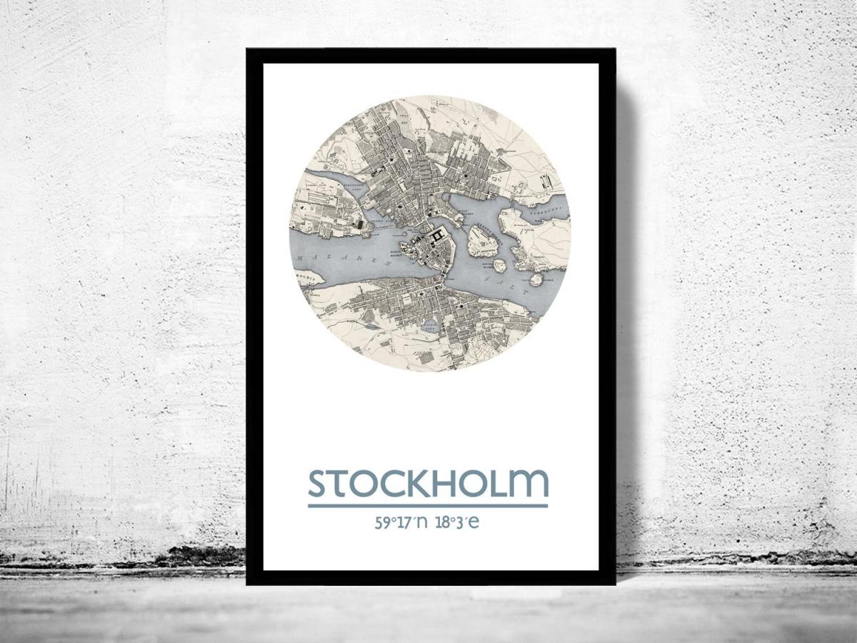 지도 스톡홀름의 포스터 맵