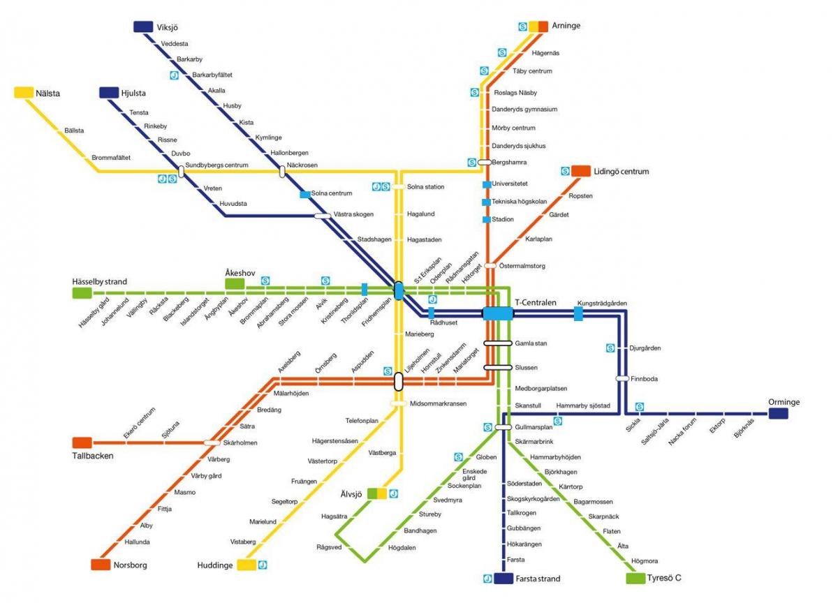 지도 스톡홀름의 지하철 예술