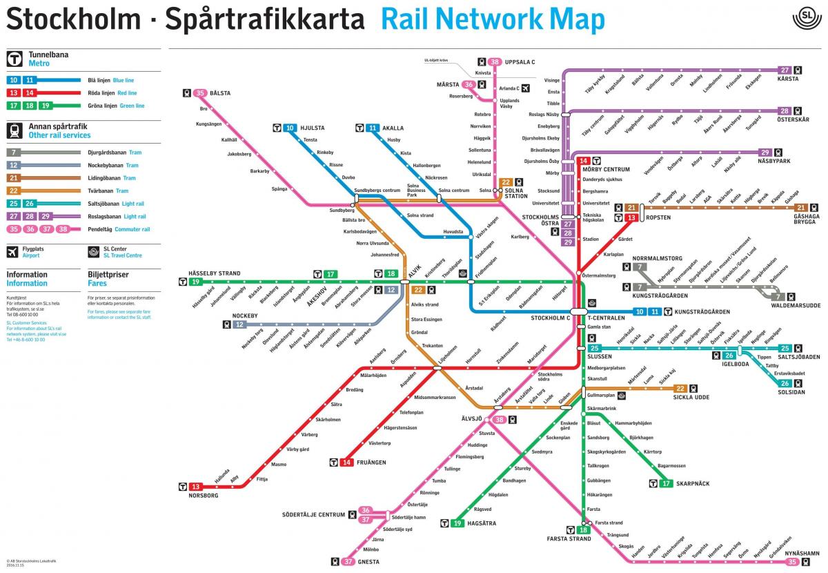 스웨덴 스톡홀름철 지도