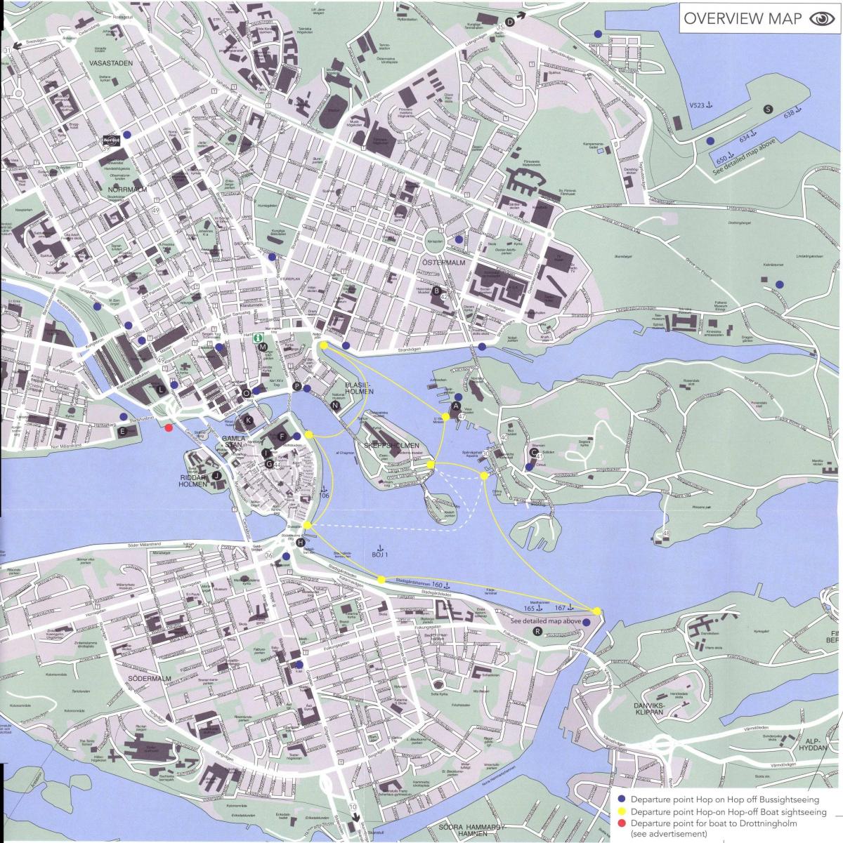 지도 스톡홀름의 센터