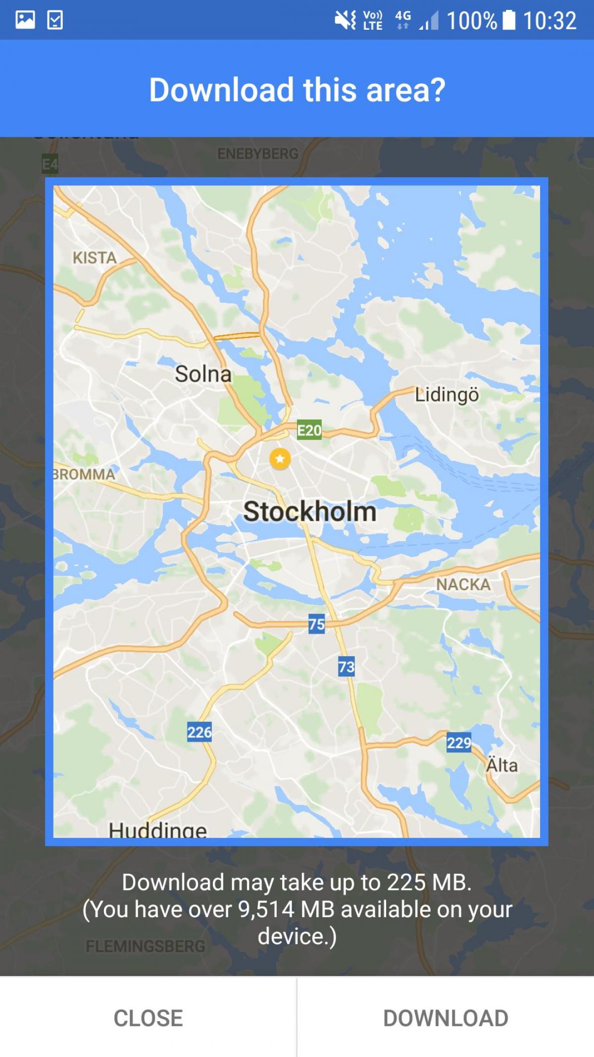 오프라인 지도는 스톡홀름
