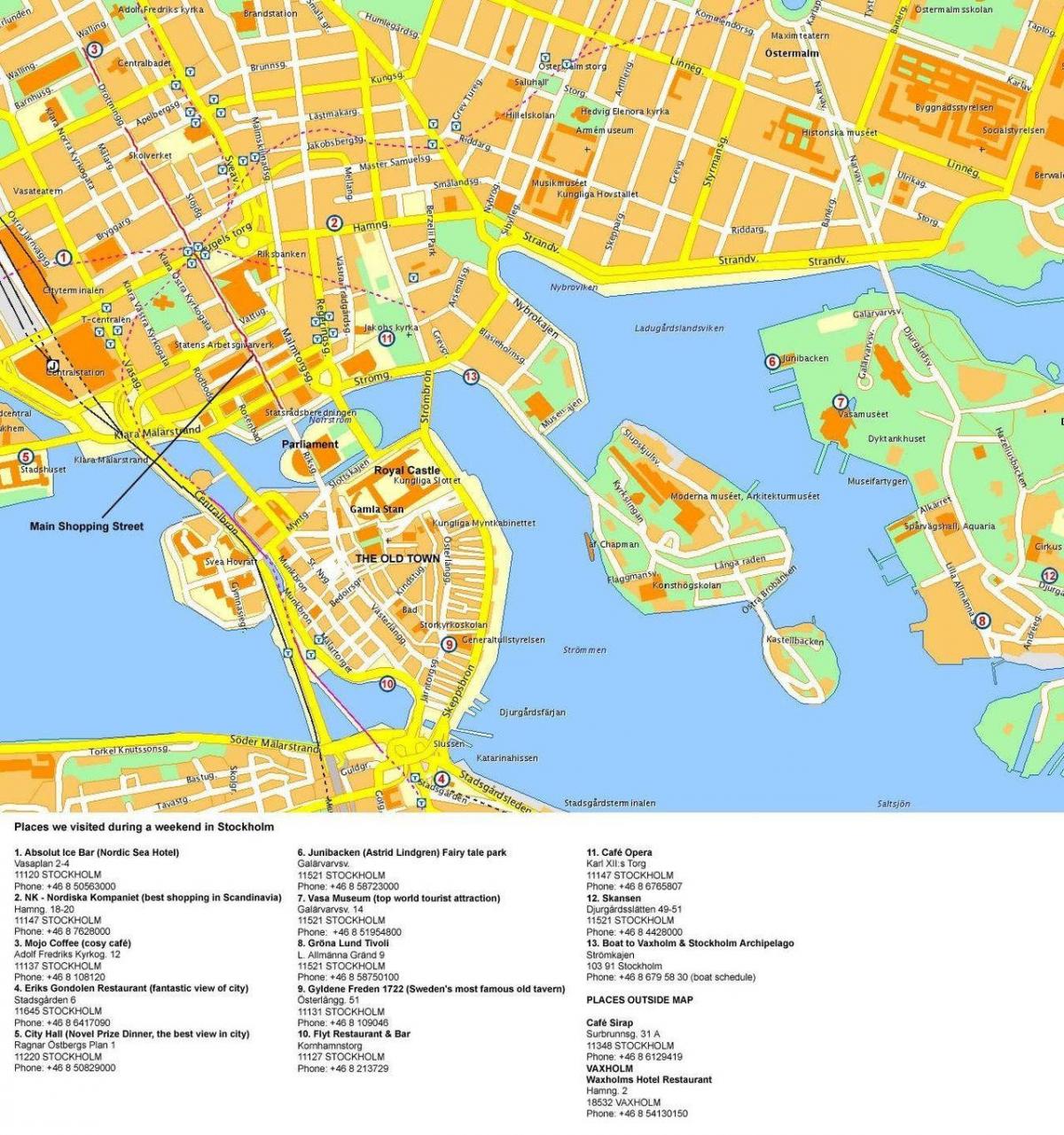 지도 스톡홀름의 크루즈 터미널