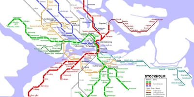 스웨덴 tunnelbana 지도